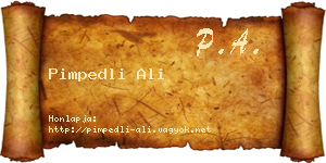 Pimpedli Ali névjegykártya